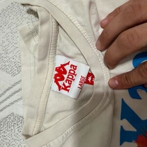 Kappa Beige Tee with Vibrant Blue Design